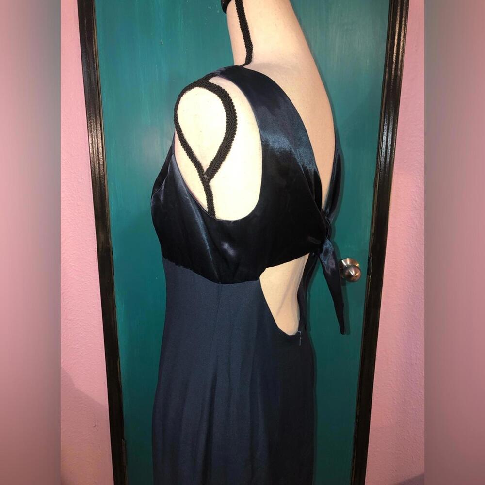 Y2K Satin Open Back Formal Maxi Dress Size M - Picture 5 of 9